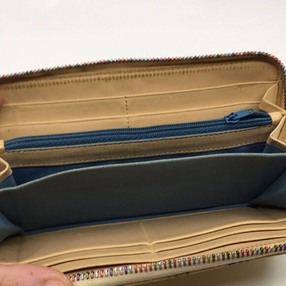 Vintage Dooney & Bourke Y2K rainbow zipper coated canvas  accordion wallet - Picture 15 of 16